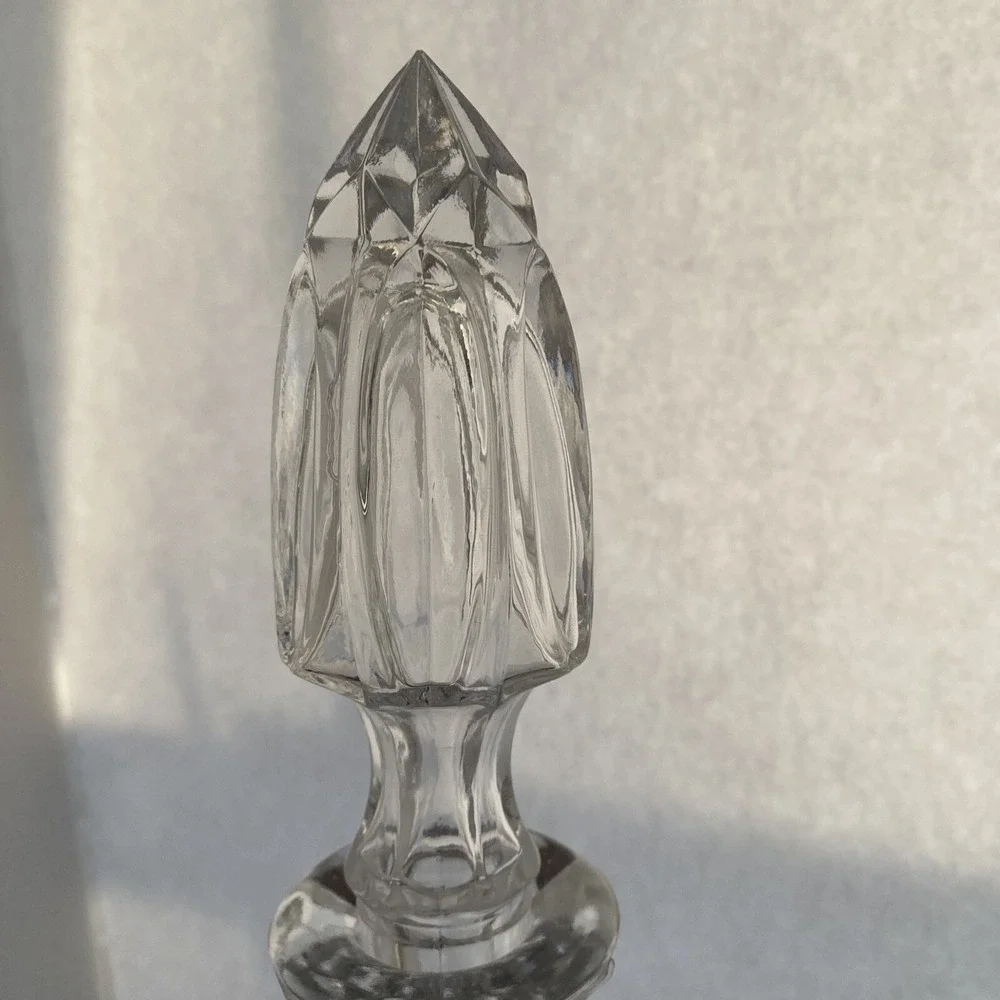 Vintage Crystal Decanter with Stopper Cut Glass Prism‎ 16
